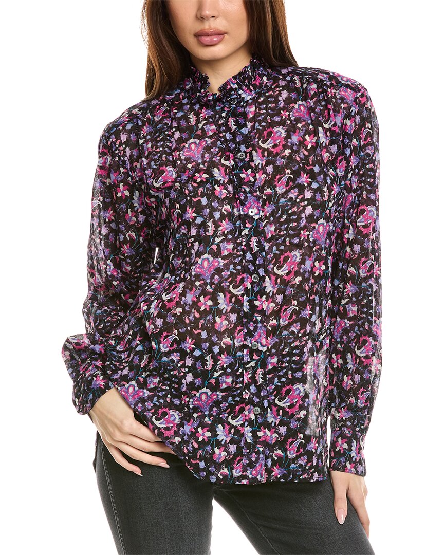 Isabel Marant E'toile Silk-Blend Blouse Black