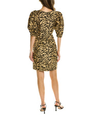 Ba&Sh Puff-Sleeve Mini Linen-Blend Dress
