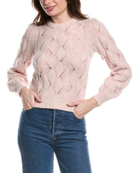 Rebecca Taylor Alpaca Chainette Wool & Alpaca-Blend Sweater Pink Regular 12 (L)