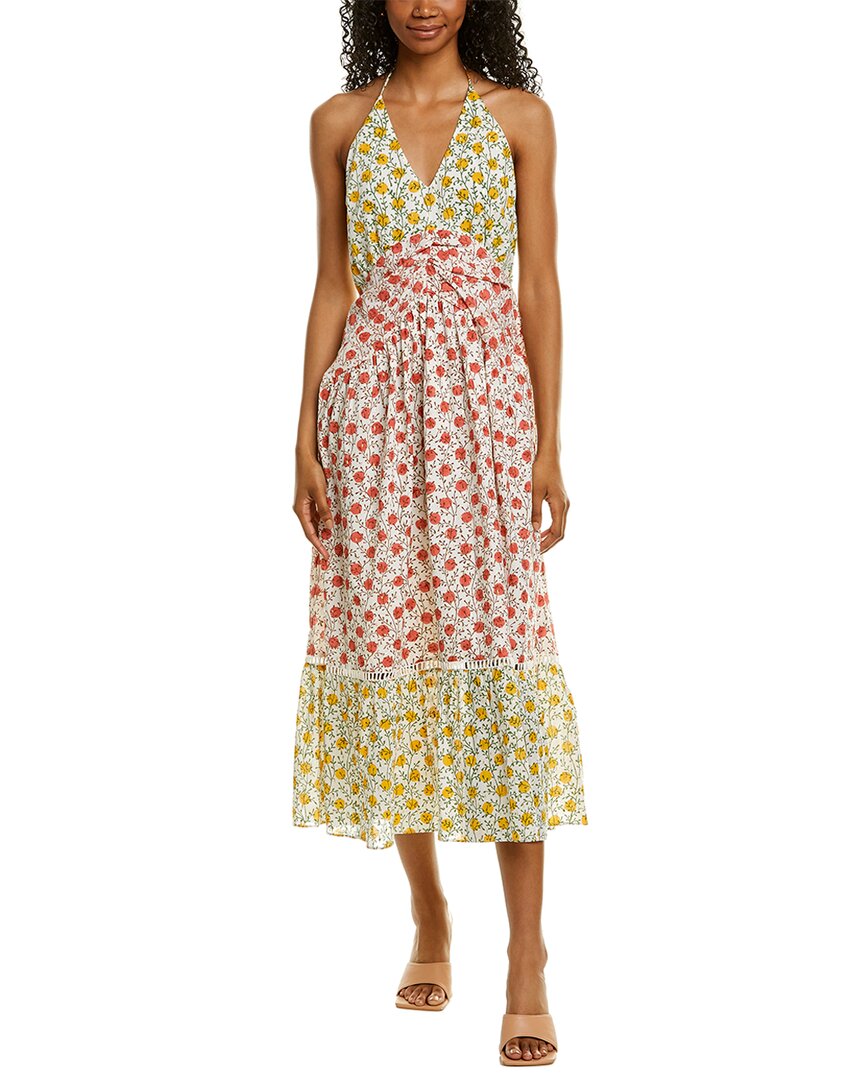 Ash & Eden Nuuly Halter Midi Dress Regular 8 (M) Red