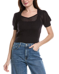 7 For All Mankind Open Knit Sweater Black