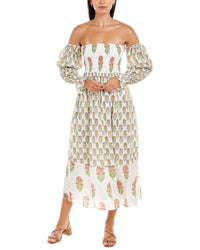 Ash & Eden Saira Midi Dress Regular 4 (S) White