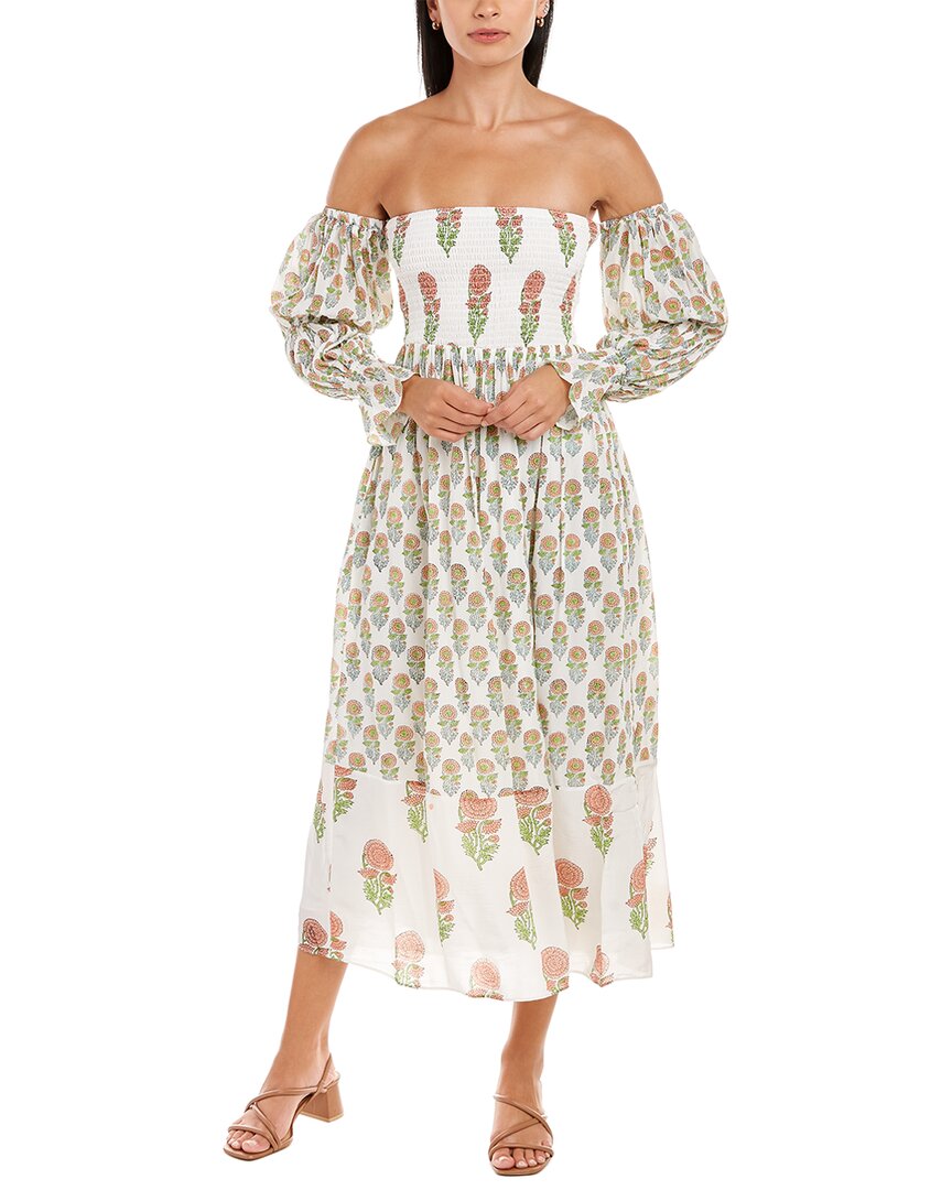Ash & Eden Saira Midi Dress Regular 4 (S) White