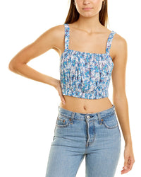Celina Moon Cropped Tank Blue