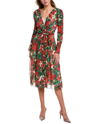 Dolce & Gabbana Silk-Blend Wrap Dress Red 36