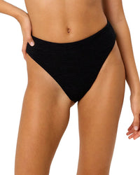 La Porte Monica High-Waisted Cheeky Bikini Bottom Black