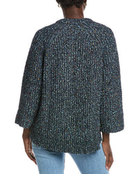 Autumn Cashmere Shaker 3/4-Sleeve Alpaca-Blend Sweater