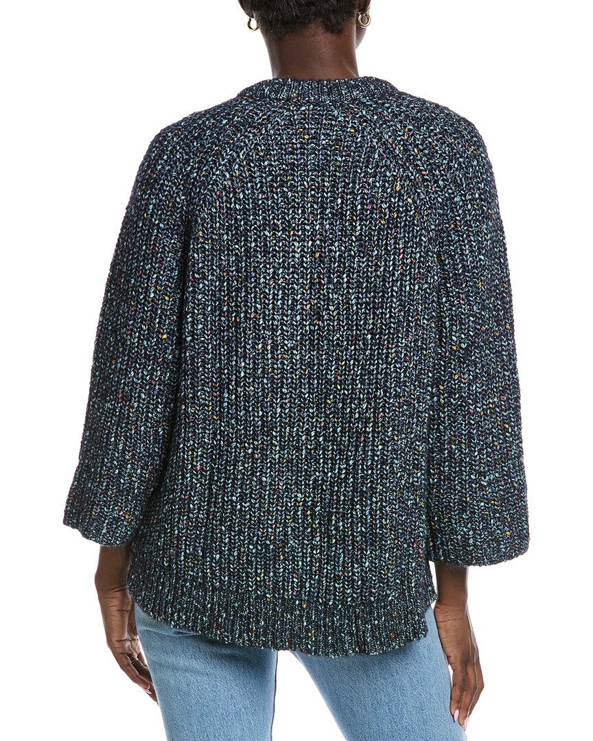 Autumn Cashmere Shaker 3/4-Sleeve Alpaca-Blend Sweater