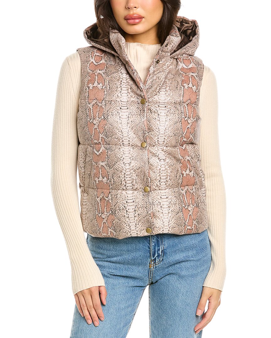 Unreal Fur Python Print Puffer Vest