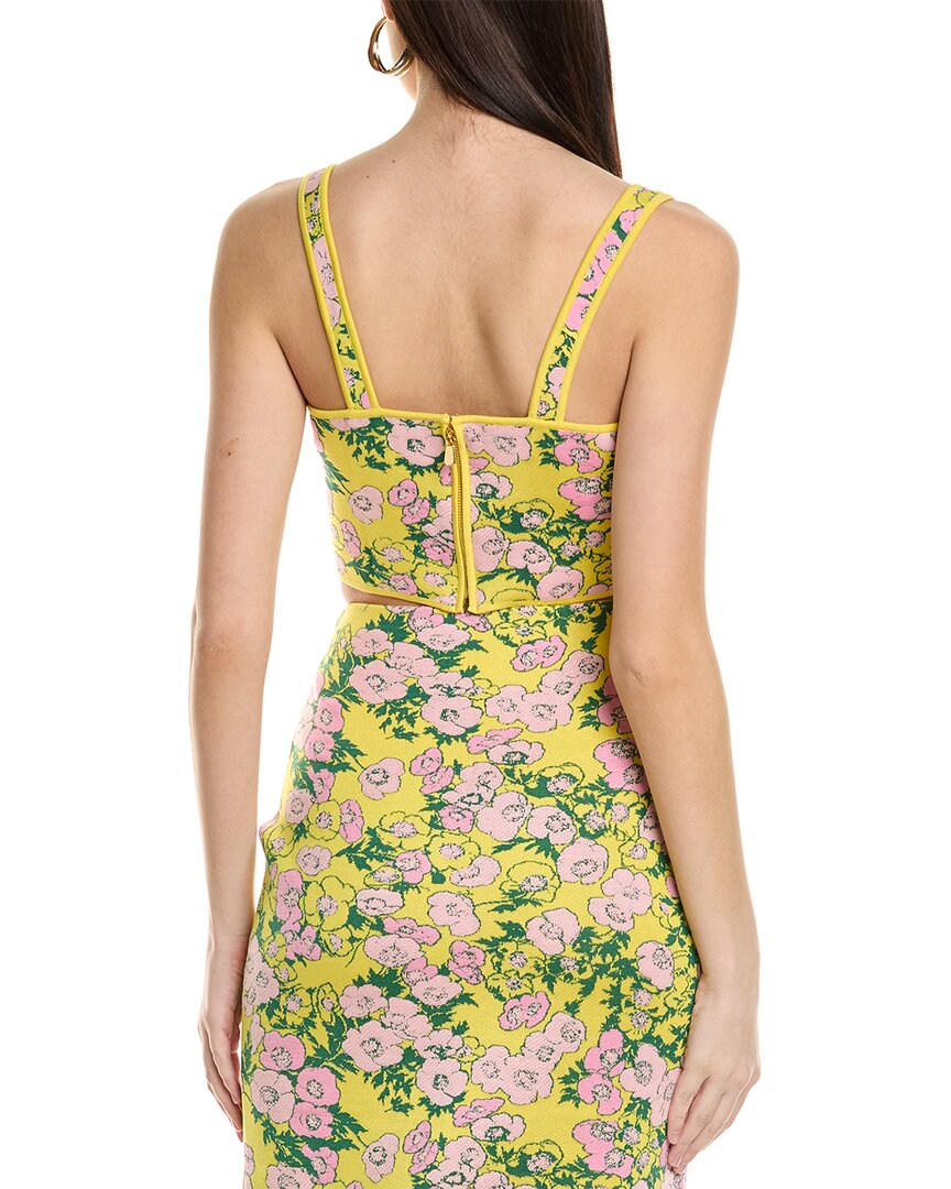 Carolina Herrera Thick Strap Bustier Silk-Blend Crop Top