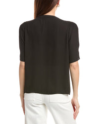 T Tahari Tie-Neck Woven Top