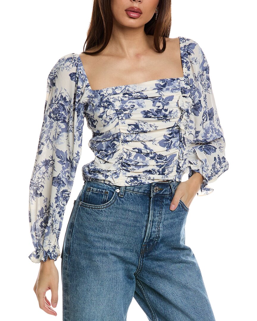 Seraphina Ruched Crop Top White