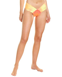Sports Illustrated Swim High-Leg Ruched Bikini Bottom Orange Regular 0 (XS)