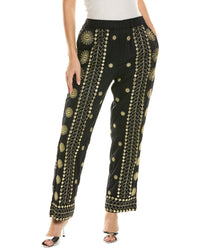 Farm Rio Sun Embroidered Pant Regular 00 (XXS) Black