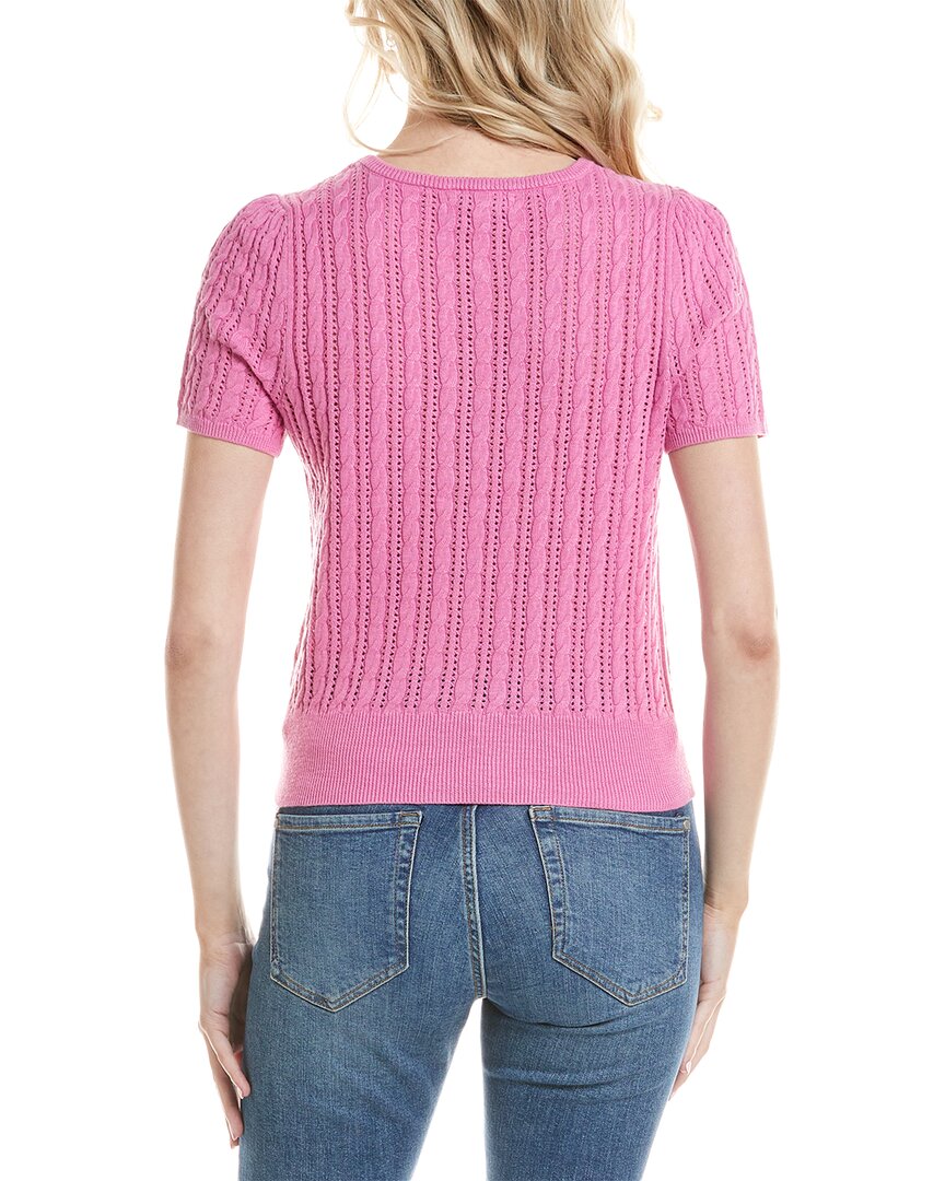 Design History Womens Button Front Linen-Blend Cardigan, S, Pink