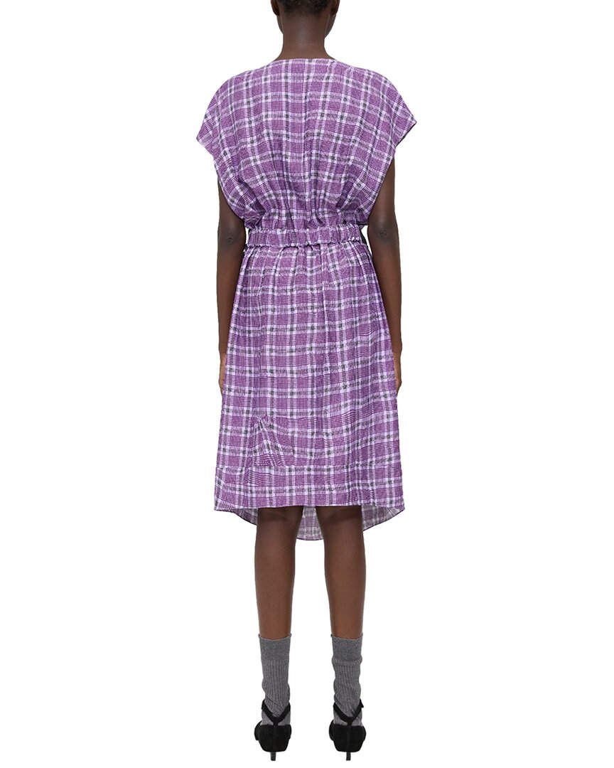 Theory Wrinkle Check Midi Dress