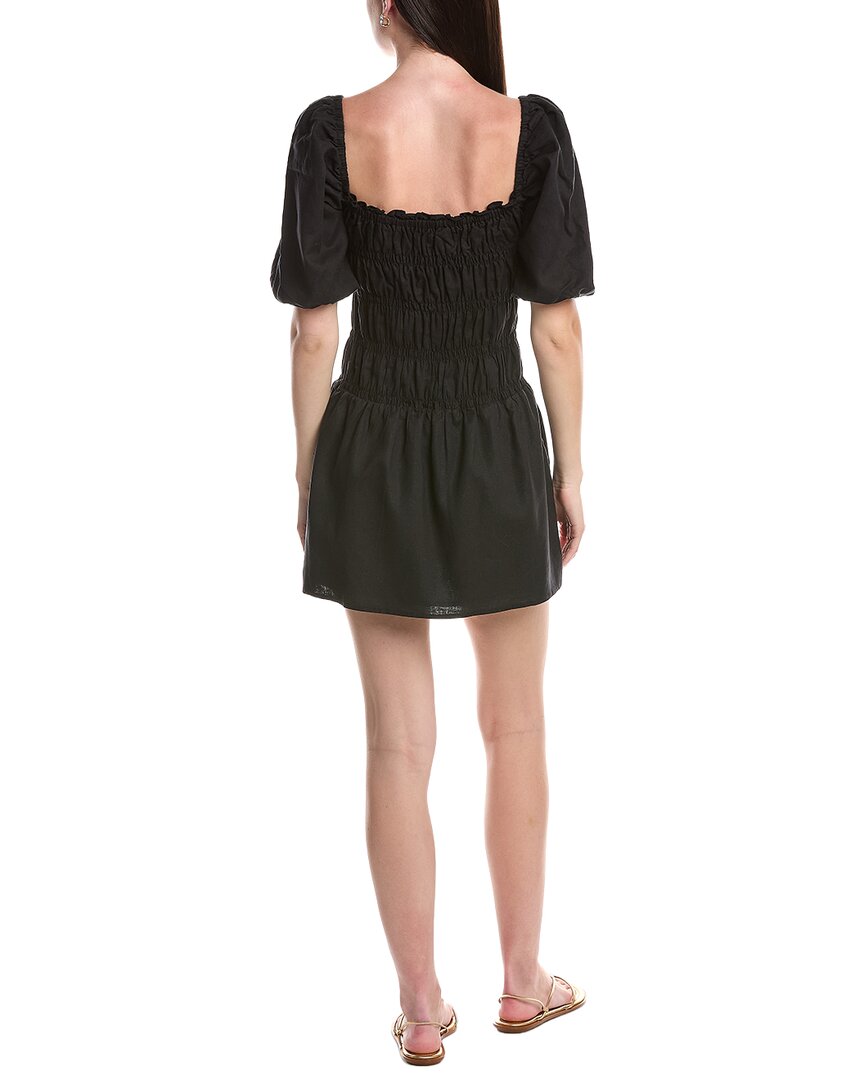Onia Air Smocked Linen-Blend Mini Dress
