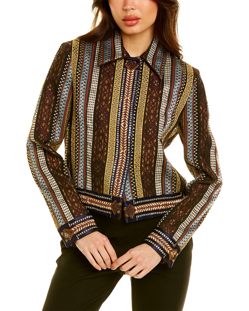 Etro Silk-Blend Jacket Red