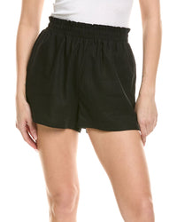 Lna Aras Linen-Blend Short Black