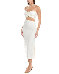 Vix Solid Sonny Midi Dress White