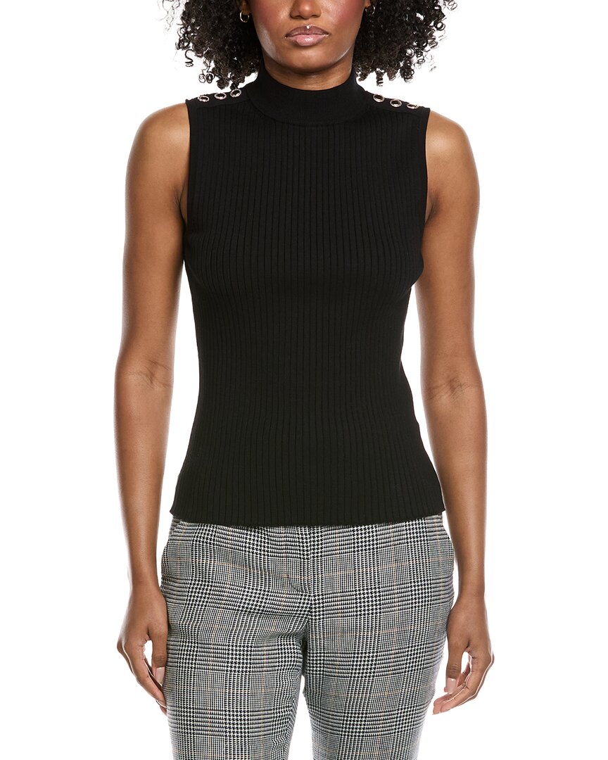 Elie Tahari Mock Neck Rib Top