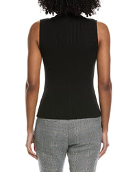 Elie Tahari Mock Neck Rib Top