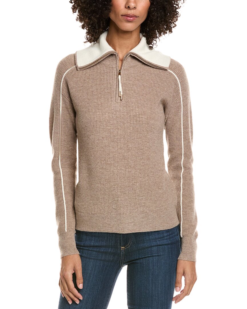 Incashmere Zipper Big Polo 1/4-Zip Wool & Cashmere-Blend Sweater