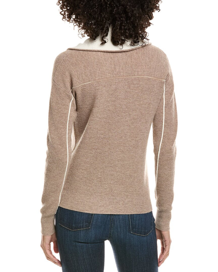 Incashmere Zipper Big Polo 1/4-Zip Wool & Cashmere-Blend Sweater