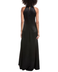 Toccin Jocelyn Tie Front Silky Satin Maxi Dress