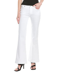 7 For All Mankind Dojo Tailorless White Flare Jean White