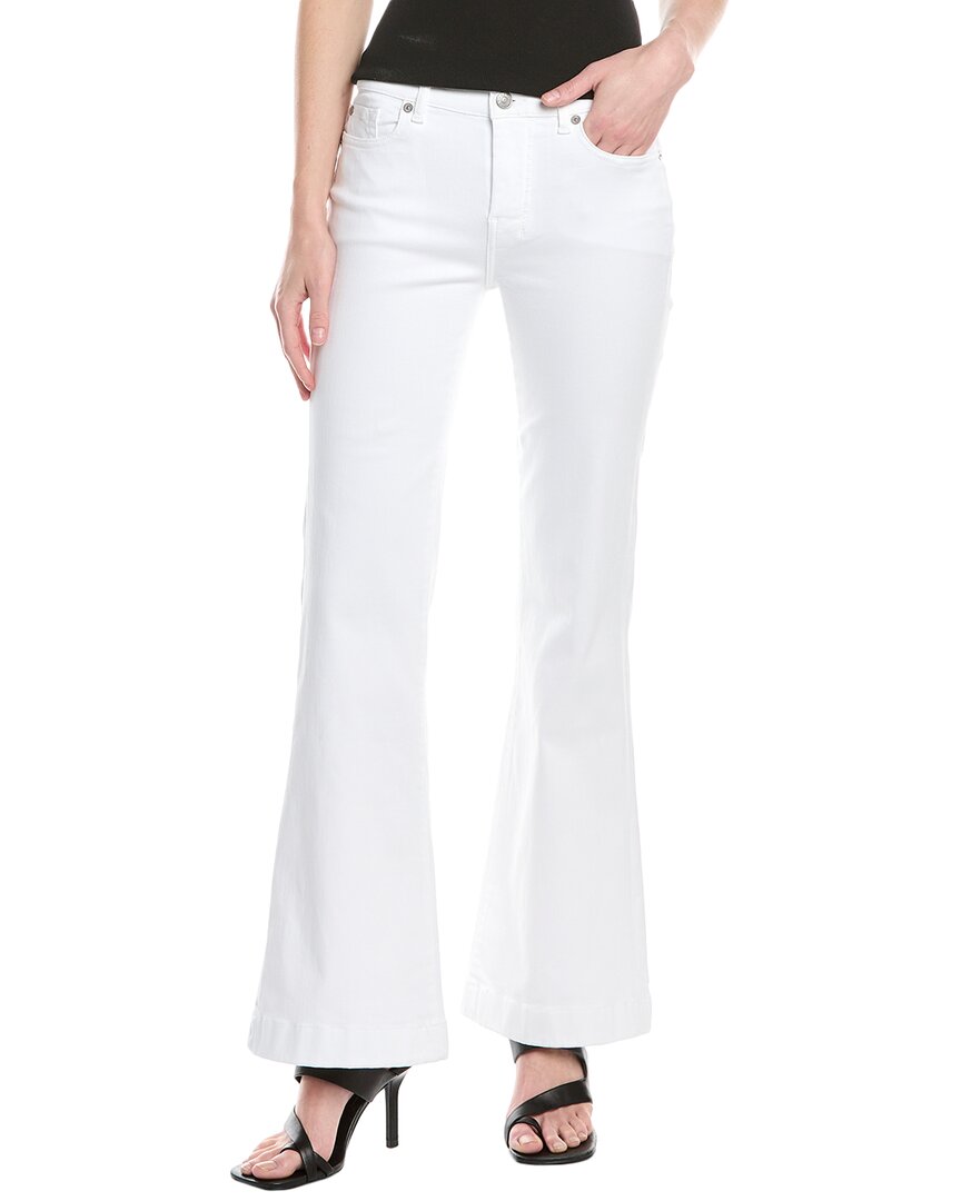 7 For All Mankind Dojo Tailorless White Flare Jean White
