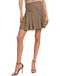 Sam Edelman Vienna Pleated Mini Skirt Brown Multi