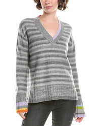 InCashmere Incashmere Striped Wool & Cashmere -Blend Sweater