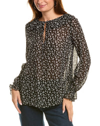 The Kooples Tie Neck Blouse Black
