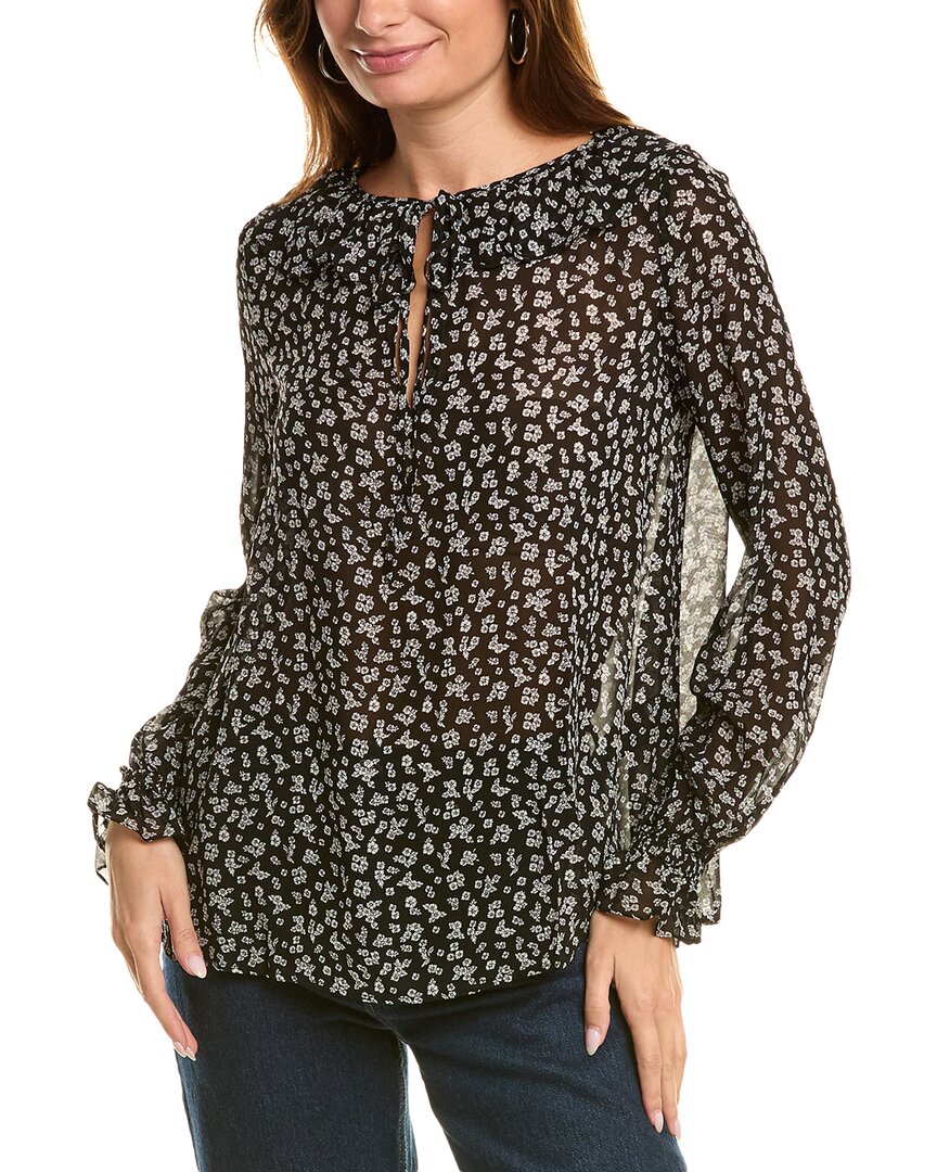 The Kooples Tie Neck Blouse Black