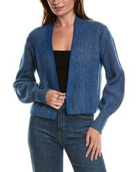 Forte Cashmere Plaited Wool & Cashmere-Blend Cardigan Blue Regular 16 (XL)