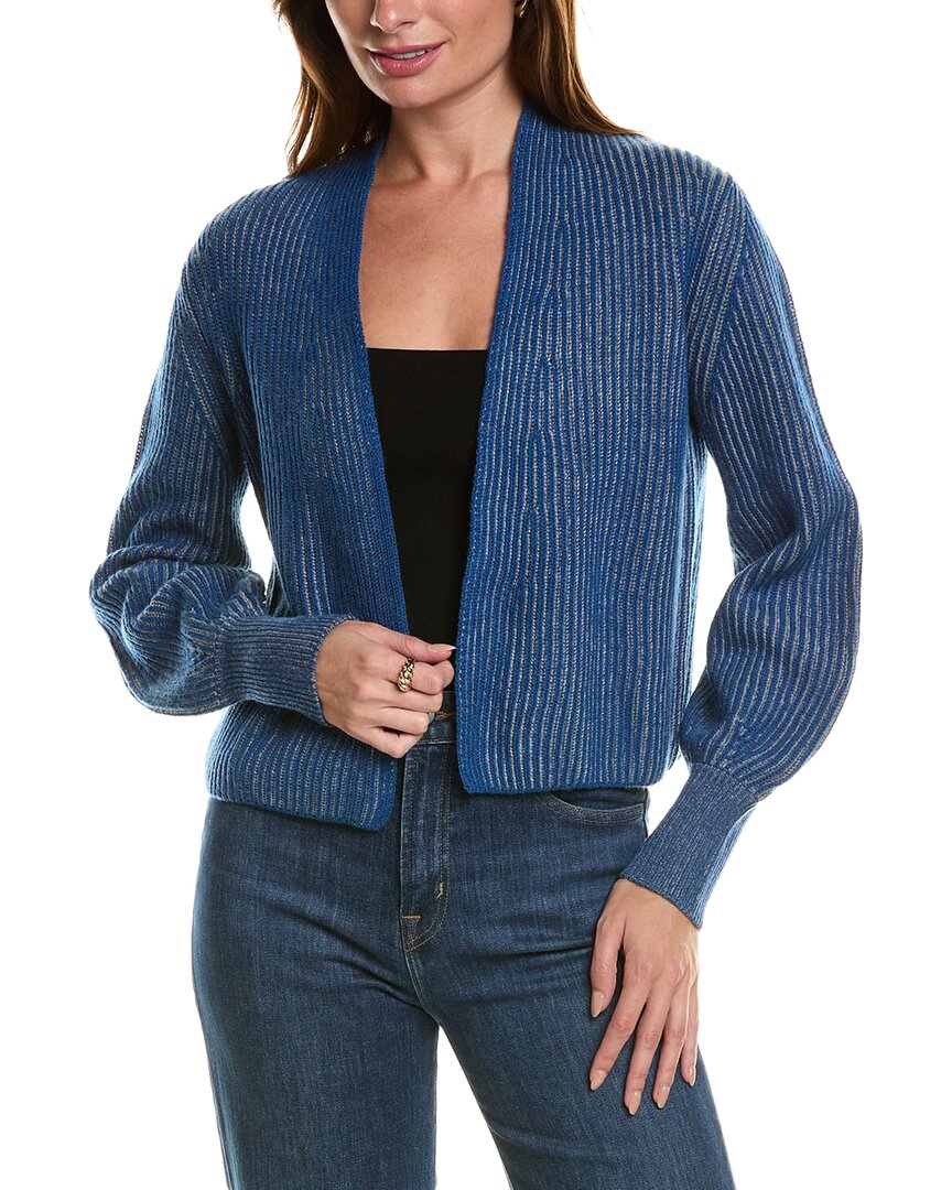 Forte Cashmere Plaited Wool & Cashmere-Blend Cardigan Blue Regular 16 (XL)
