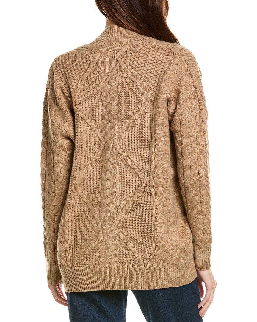 Forte Cashmere Luxe Cable Wool & Cashmere-Blend Cardigan