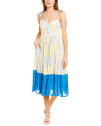 Ash & Eden Shanto Bustier Midi Dress Yellow Regular 8 (M)