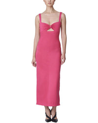 Carolina Herrera Sweetheart Silk-Blend Dress Geranium