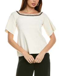 Stella Mccartney Embroidered Compact Knit Top White 36