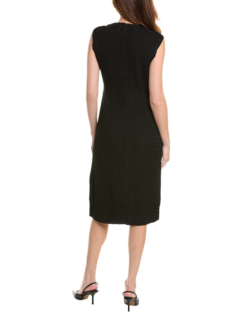 Lafayette 148 New York Silk-Blend Pleated Cap Sleeve Below Knee Dress