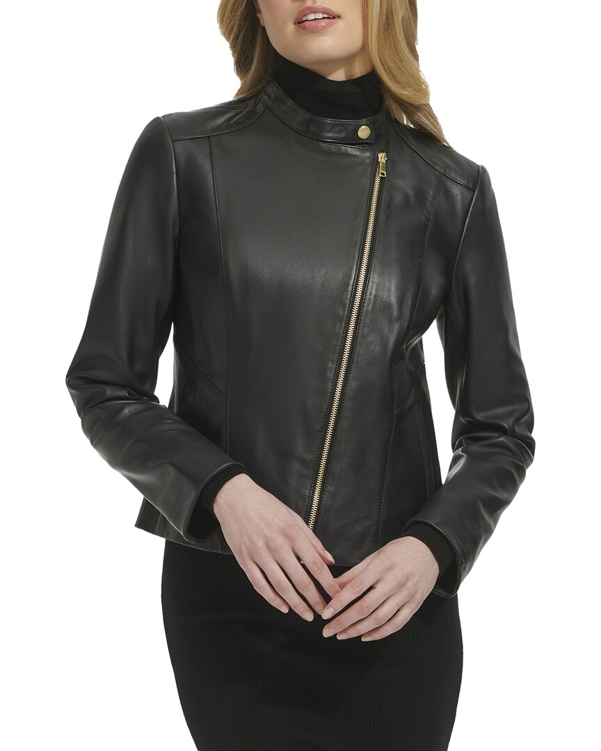 Cole Hann Stand Collar Racer Jacket