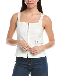 Simkhai Dolce Zip-Up Top White