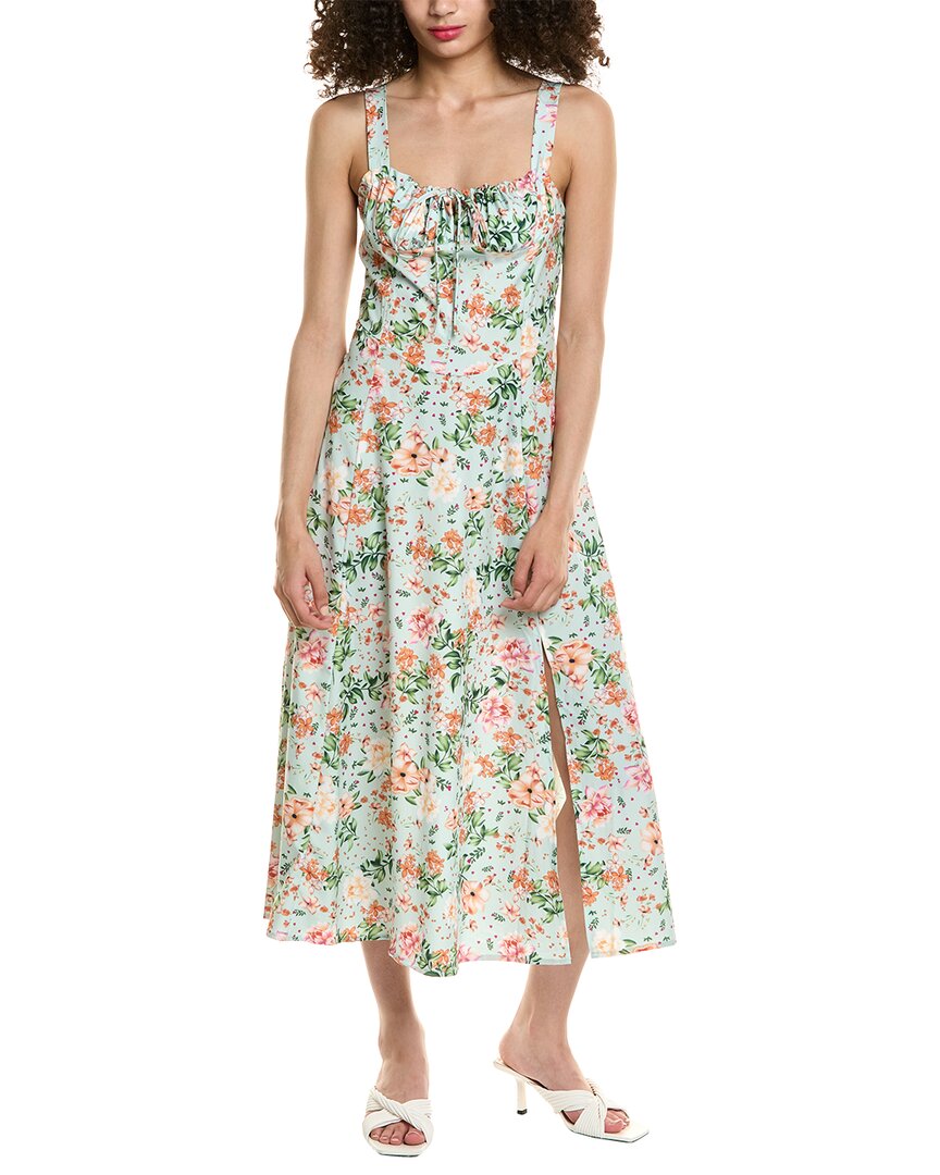 Colette Rose Tie Front Midi Dress Green