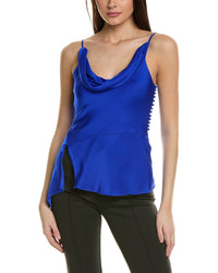 Nicholas Lily Silk-Blend Top Blue