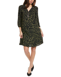 Joseph Ribkoff Chain Neckline Shift Dress Green