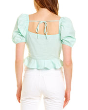 Destinaire Smocked Ruffle Top