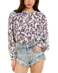Isabel Marant Étoile Brunille Silk-Blend Top White