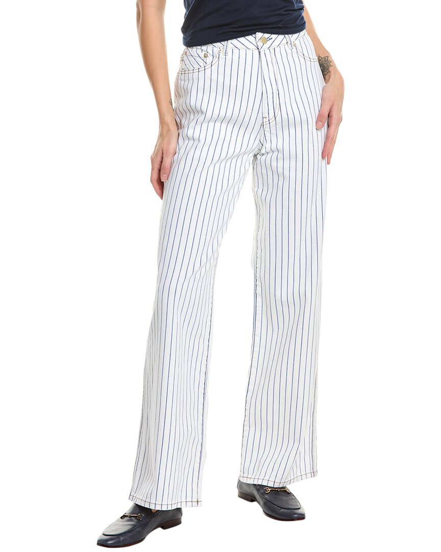 Dl1961 Gisele High-Rise Nautical Stripe Wide Leg Jean Blue
